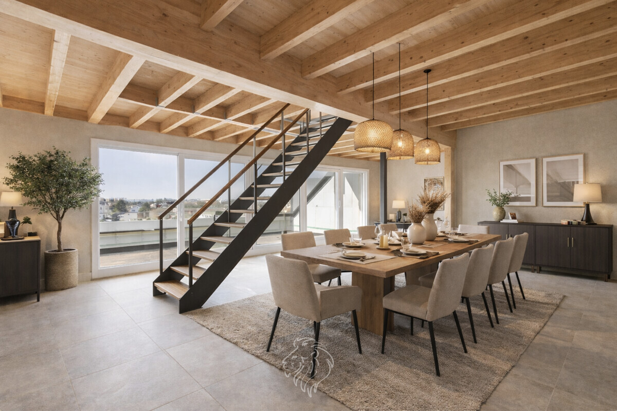 Wohn-/Esszimmer visualisiert