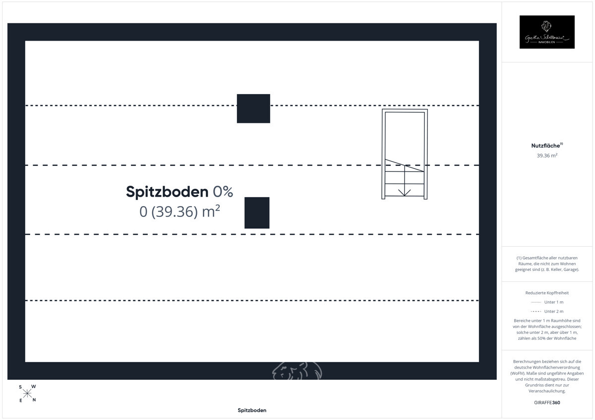 Grundriss Spitzboden rechtes Haus