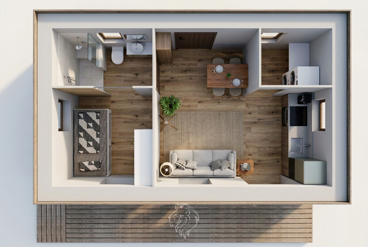 casita alegre innen - KI-generierte Visualisierung des geplanten Zustands, Abweichungen möglich