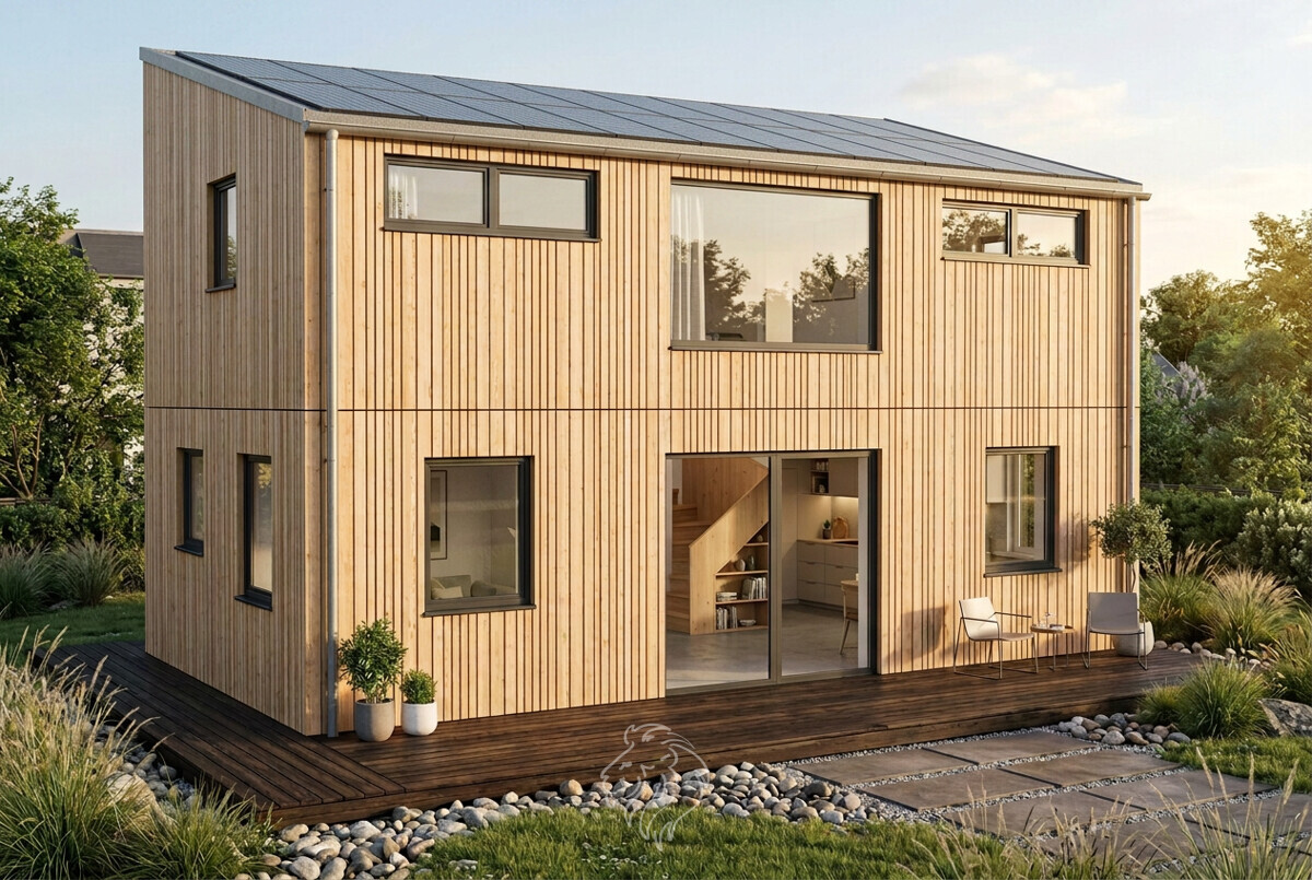 casita luminosa - KI-generierte Visualisierung des geplanten Zustands, Abweichungen möglich