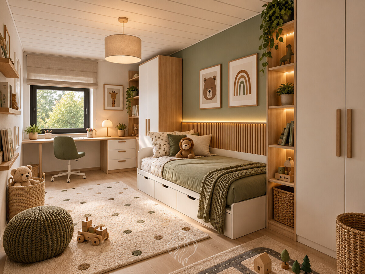 Küche/Büro/Schlafzimmer UG visualisiert - Dieses Bild wurde virtuell möbliert und dient der Veranschaulichung.