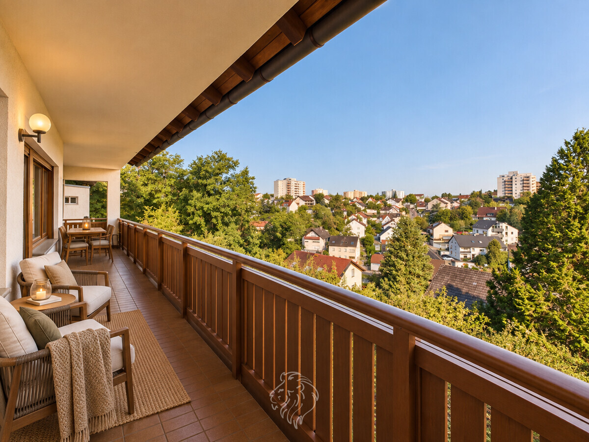 Balkon EG (wurde virtuell bearbeitet und dient zur Veranschaulichung)