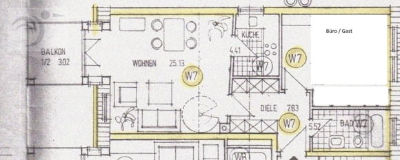 Grundriss mit Änderungen