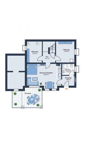 Grundriss Keller und Einliegerwohnung