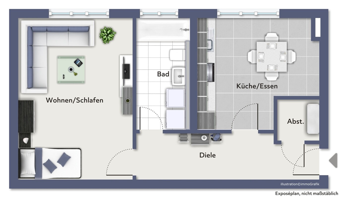 Grundriss Wohnung 1