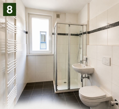 Badezimmer mit Tageslicht