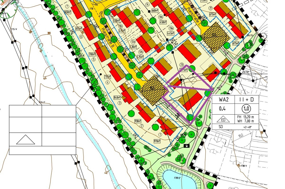 Lageplan Ausschnitt 1000m2