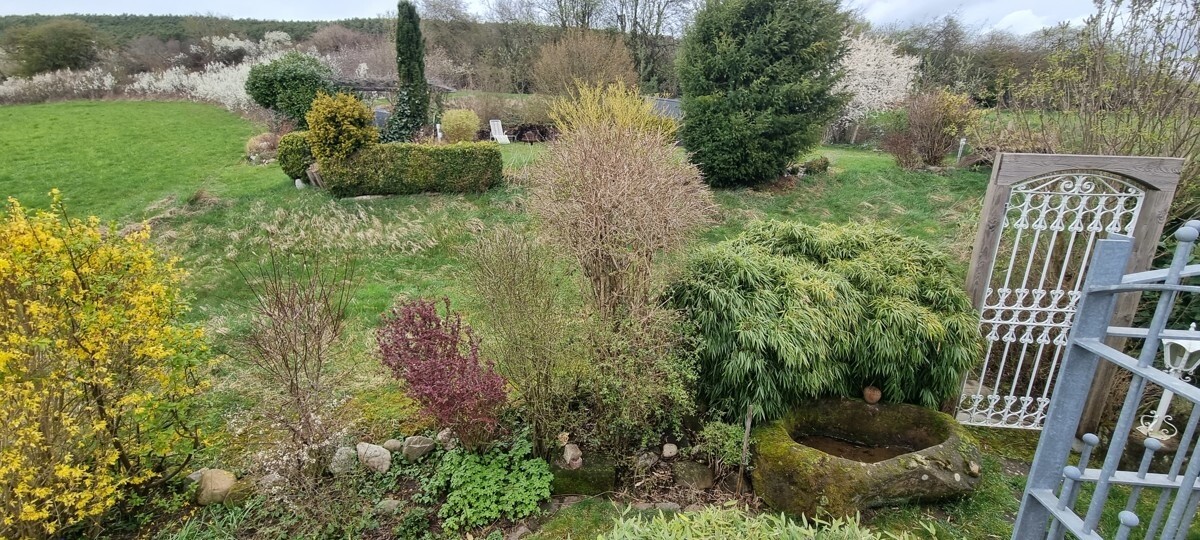 Blick auf Pachtgarten