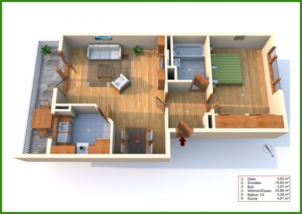 Raumeinteilung (ohne Möblierung)