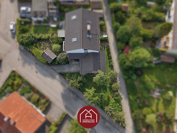 Vogelperspektive Reihenendhaus, Heimbuchner Immobilien
