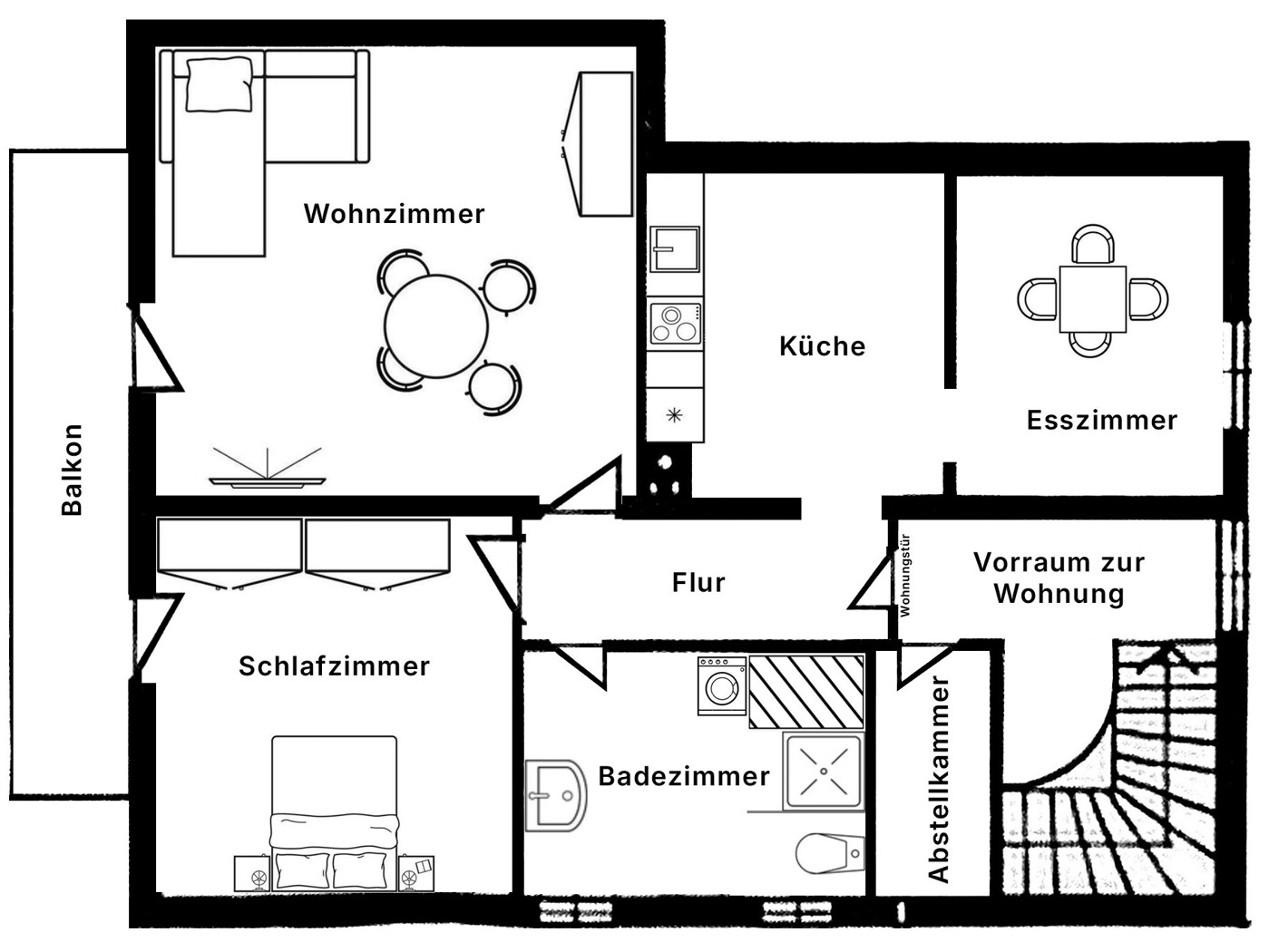 Grundriss 2,5 Zimmer, Vagen