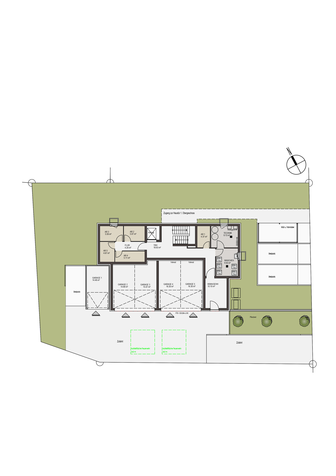 Übersicht Garagengeschoss