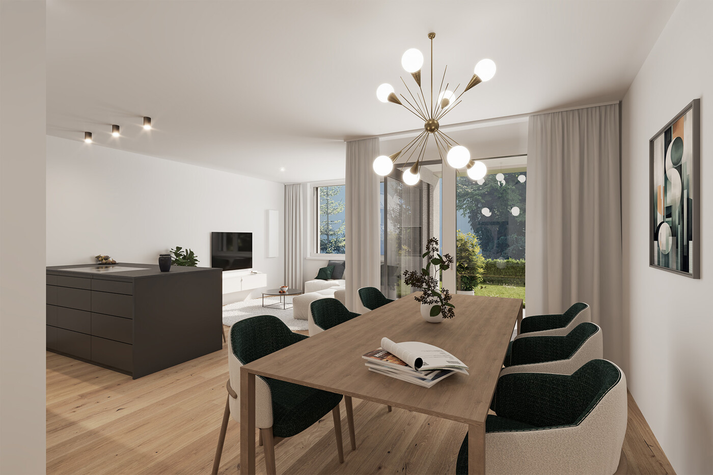 Koch-/Ess-/Wohnbereich