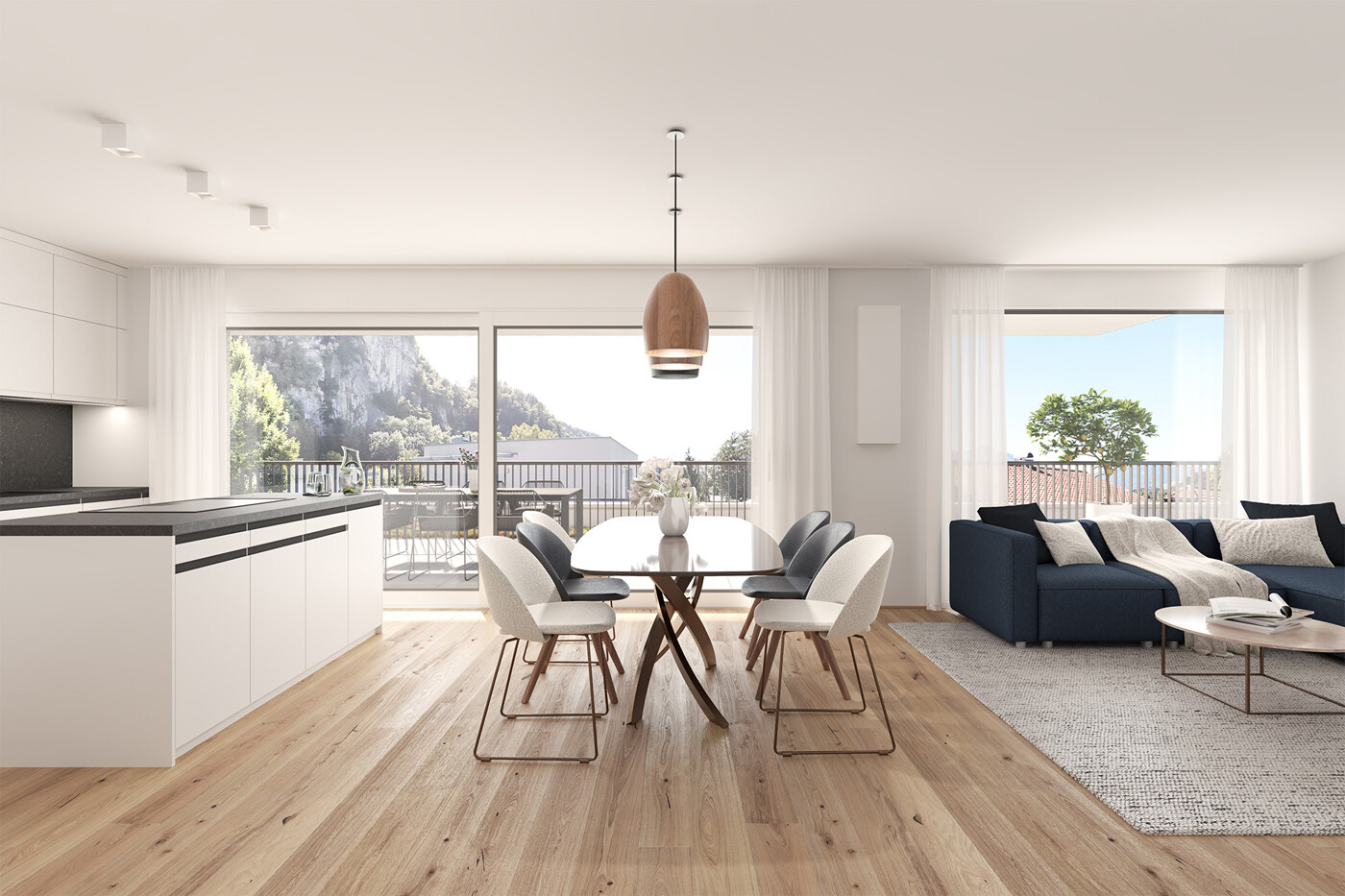 Koch-/Ess-/Wohnbereich