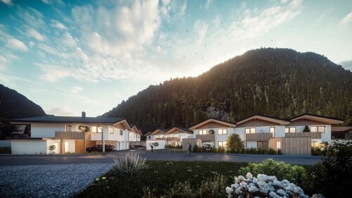 Außenansicht der Reihenhausanlage