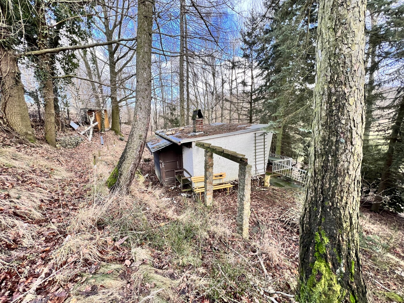 Blick hinter Bungalow Richtung Osten