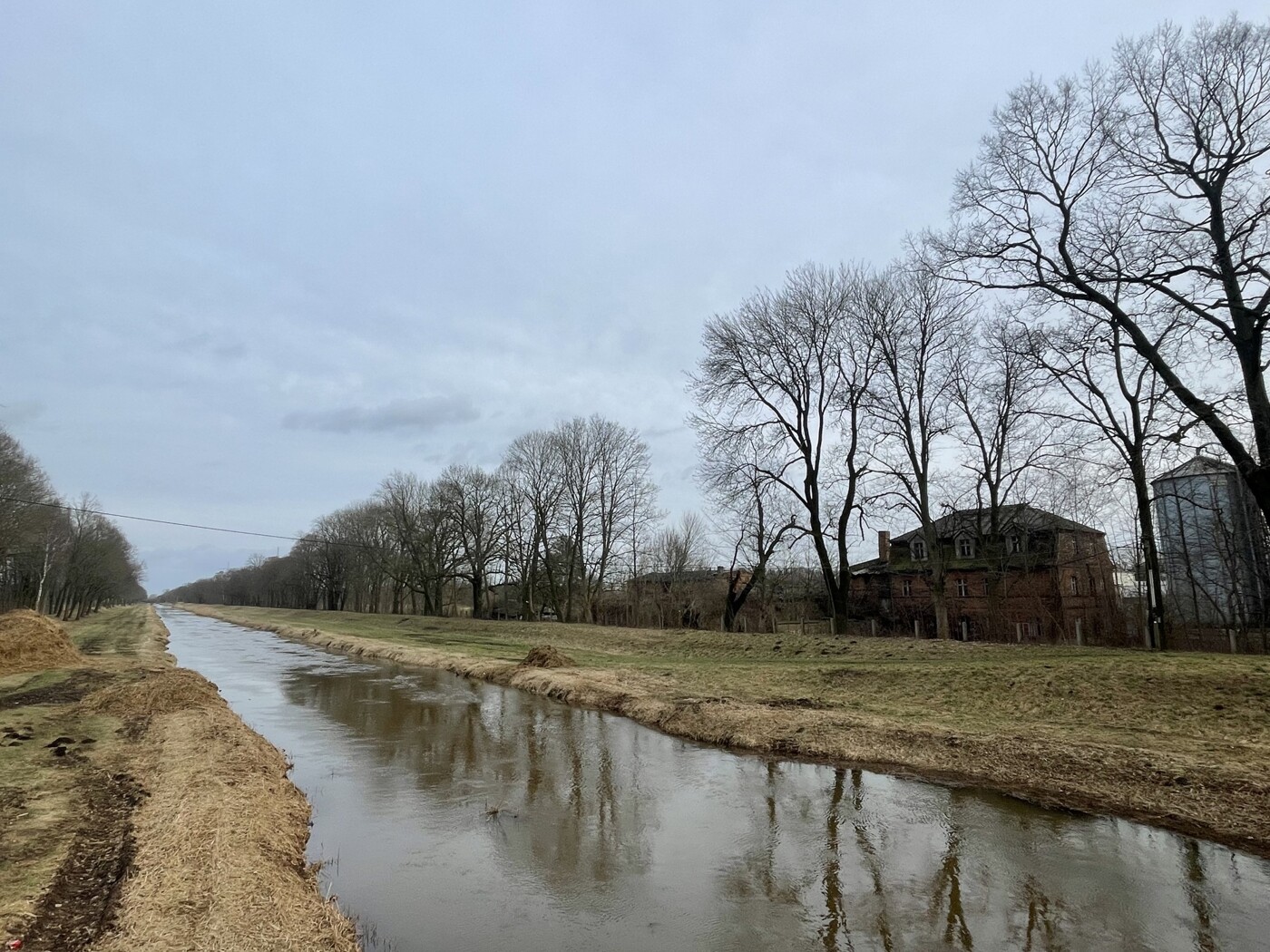 Blick über die Schwarze Elster auf das Grundstück