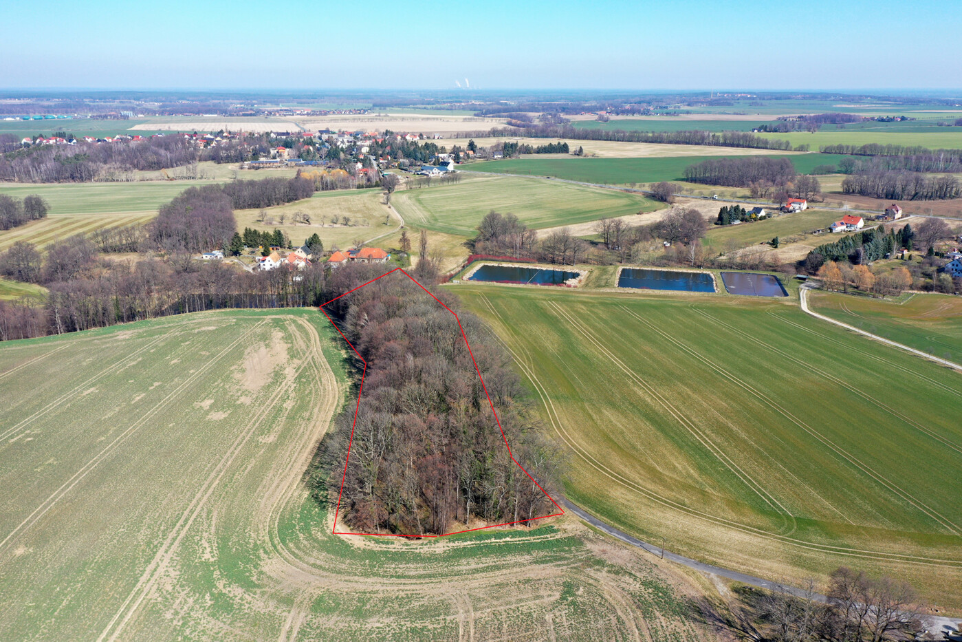 Luftaufnahme mit Flurstücksgrenze - Blick Richtung Norden