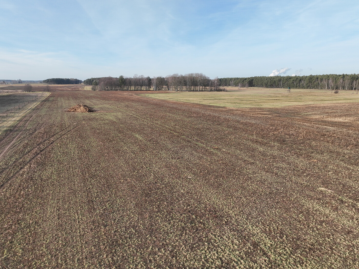 Blick über die Landwirtschaftsflächen im Westen