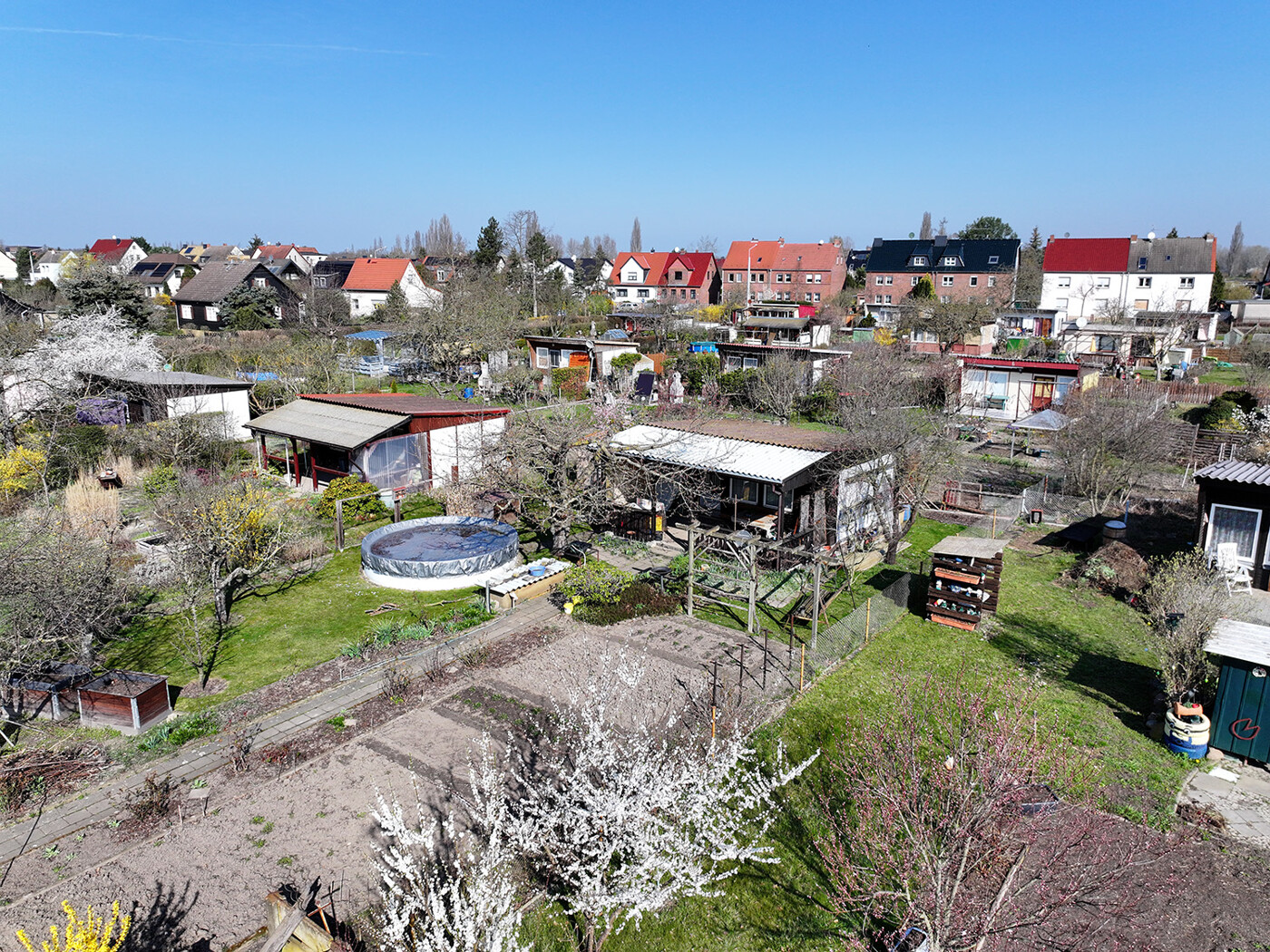 Blick über die Parzellen