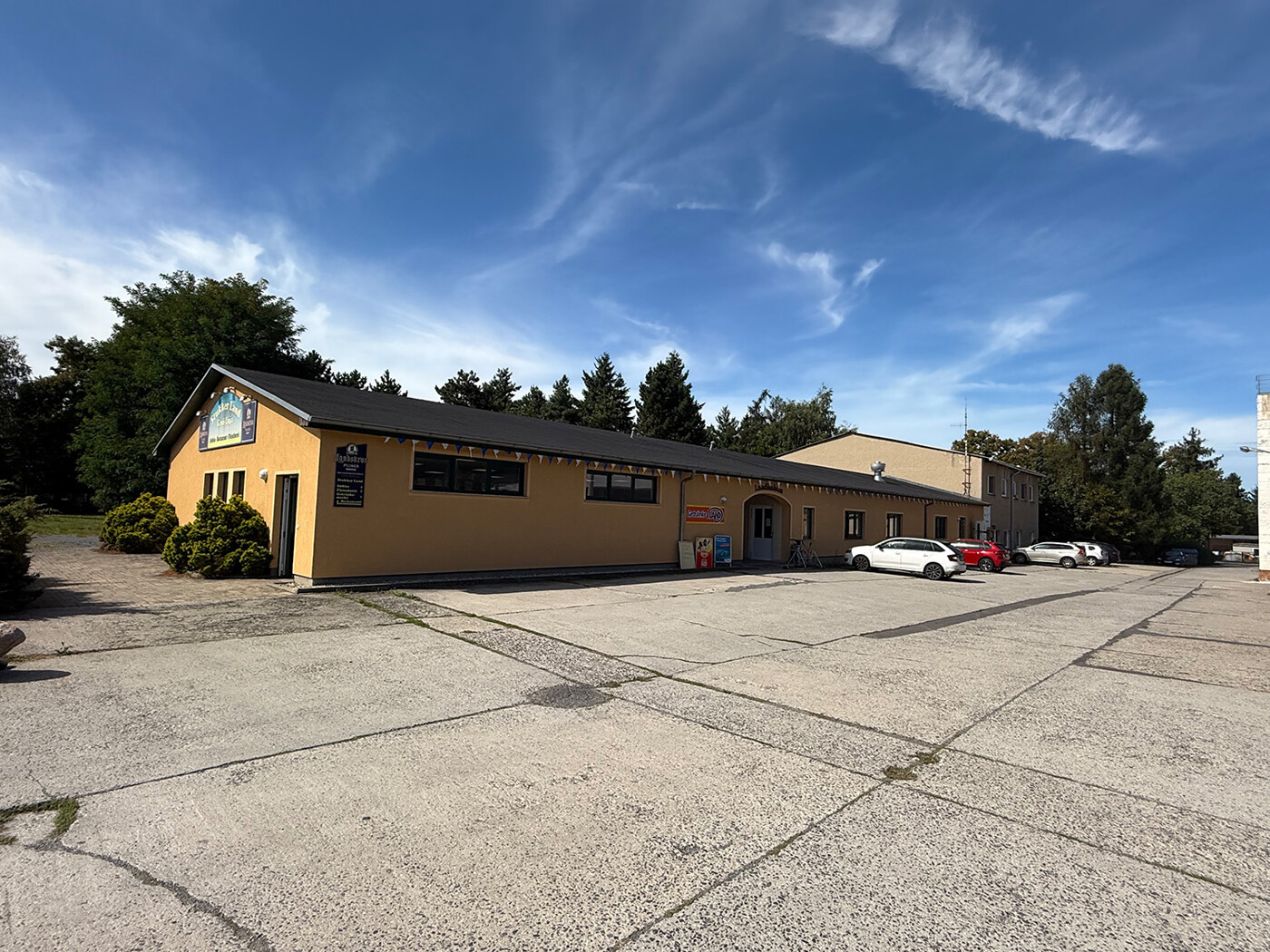 Blick auf die Gaststätte