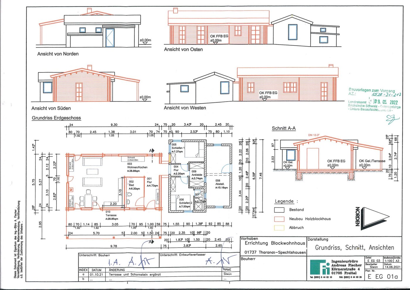 Planung Anbau Blockhaus