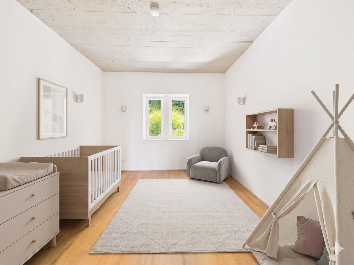 mögliches Kinderzimmer - KI möbliert