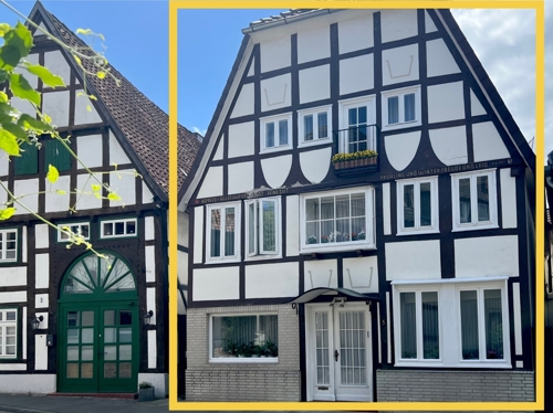 Hausansicht mit Fachwerk