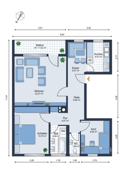 Grundriss Wohnung