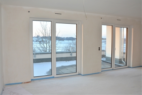 Blick zum Balkon