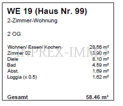 2171 Grundriss WE 19 im 2. OG - Whflberechnung