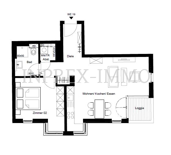 2171 Grundriss WE 19 im 2. OG