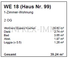 2171 Grundriss WE 18 im 2. OG - Whflberechnung