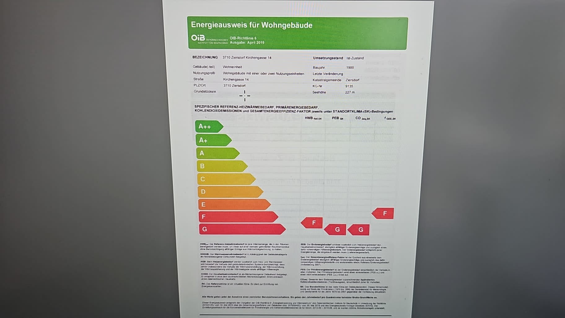 Energie Ausweis