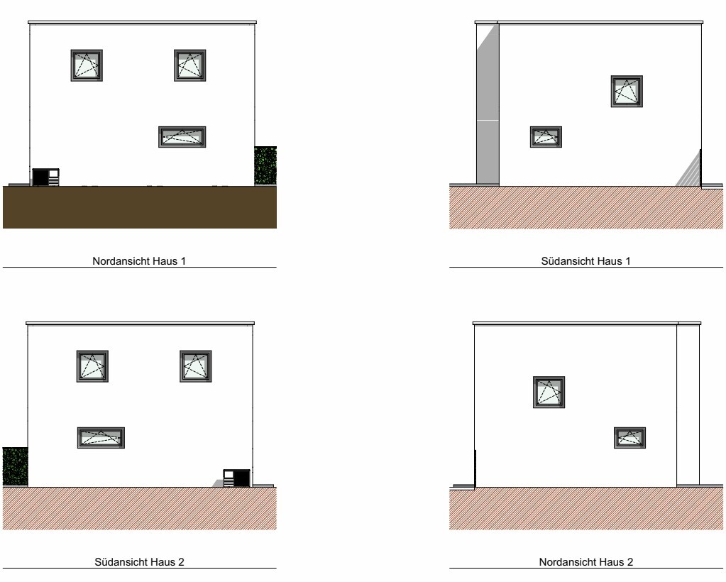 Nord und Südansicht beide Häuser