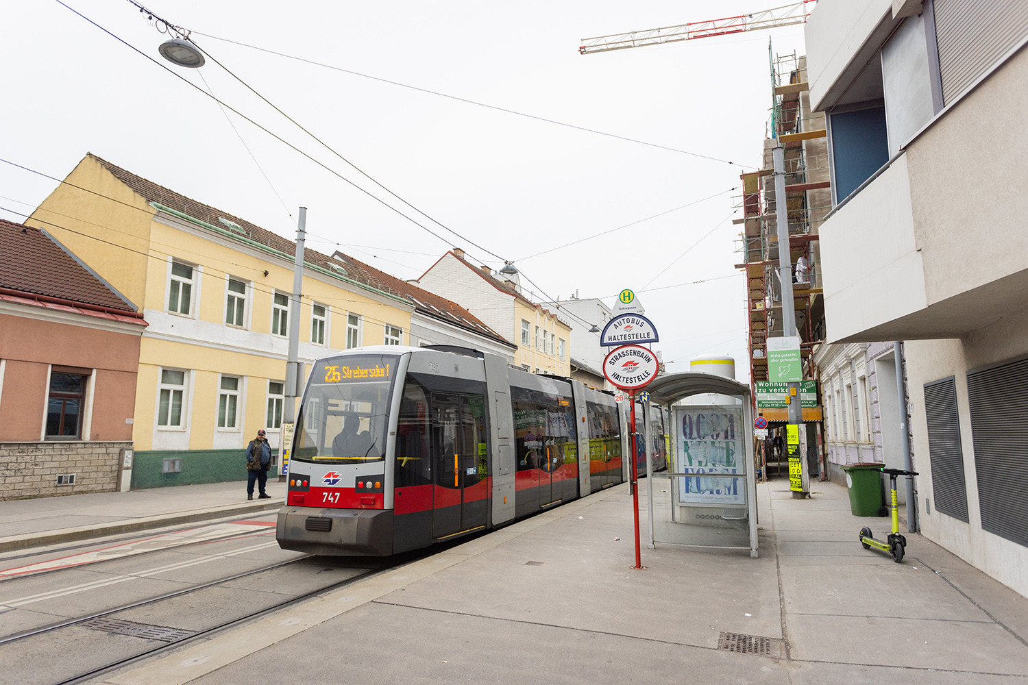 Straßenbahnstation ums Eck