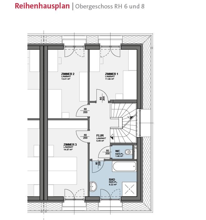 Grundriss OG DHH 6 und 8