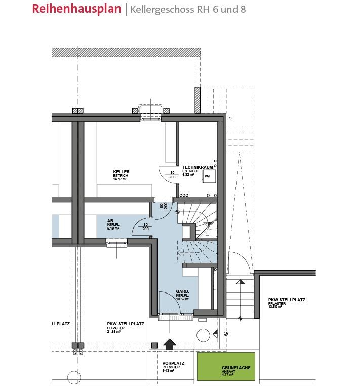 Grundriss Keller DHH 6 und 8