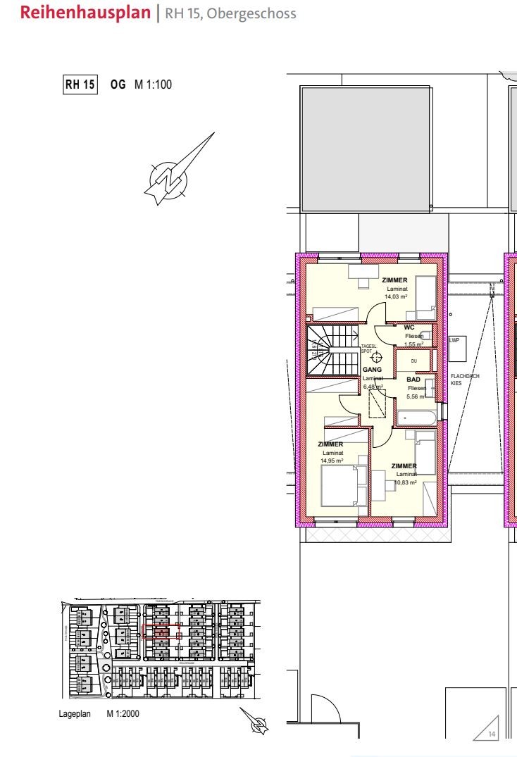 RH 15 Obergeschoß Plan