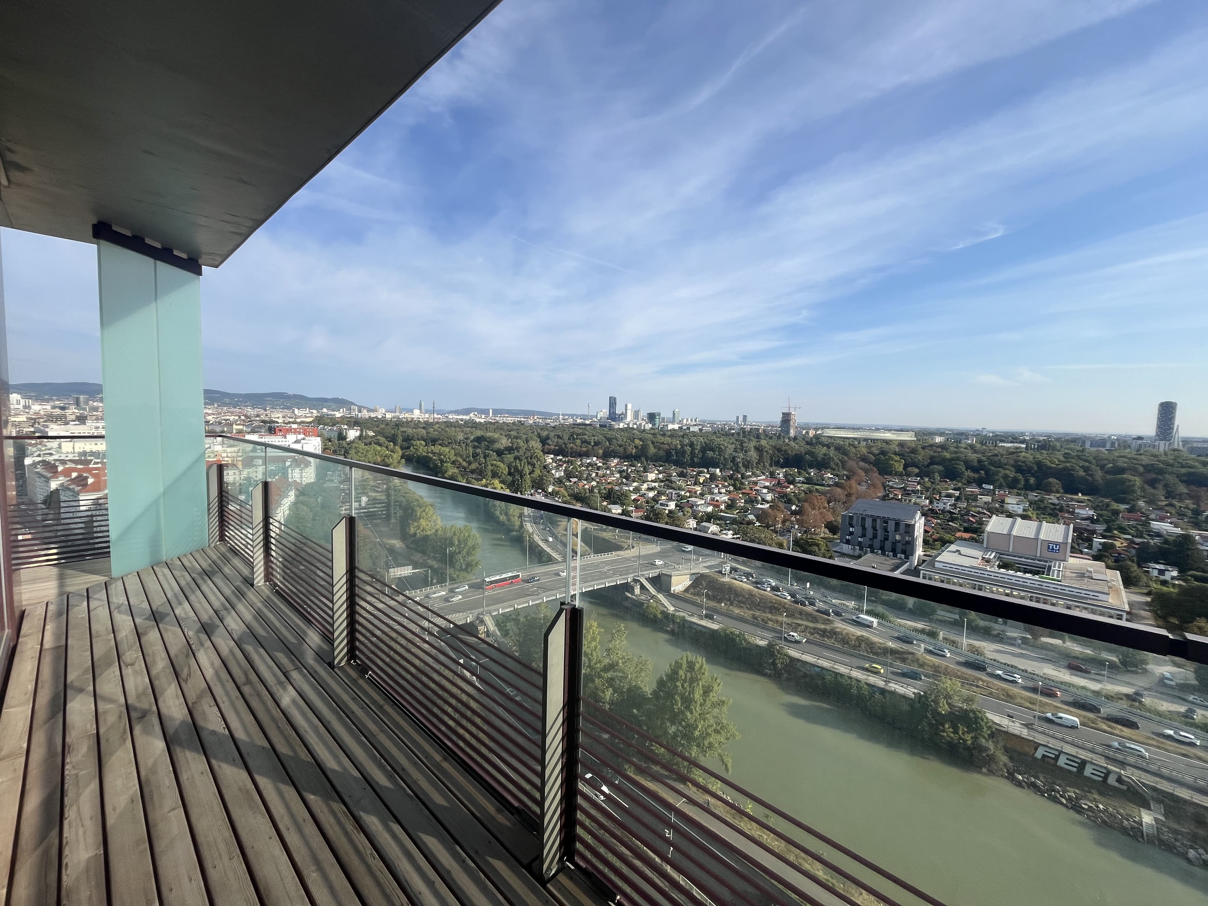 Balkon mit Blick Richtung Prater 