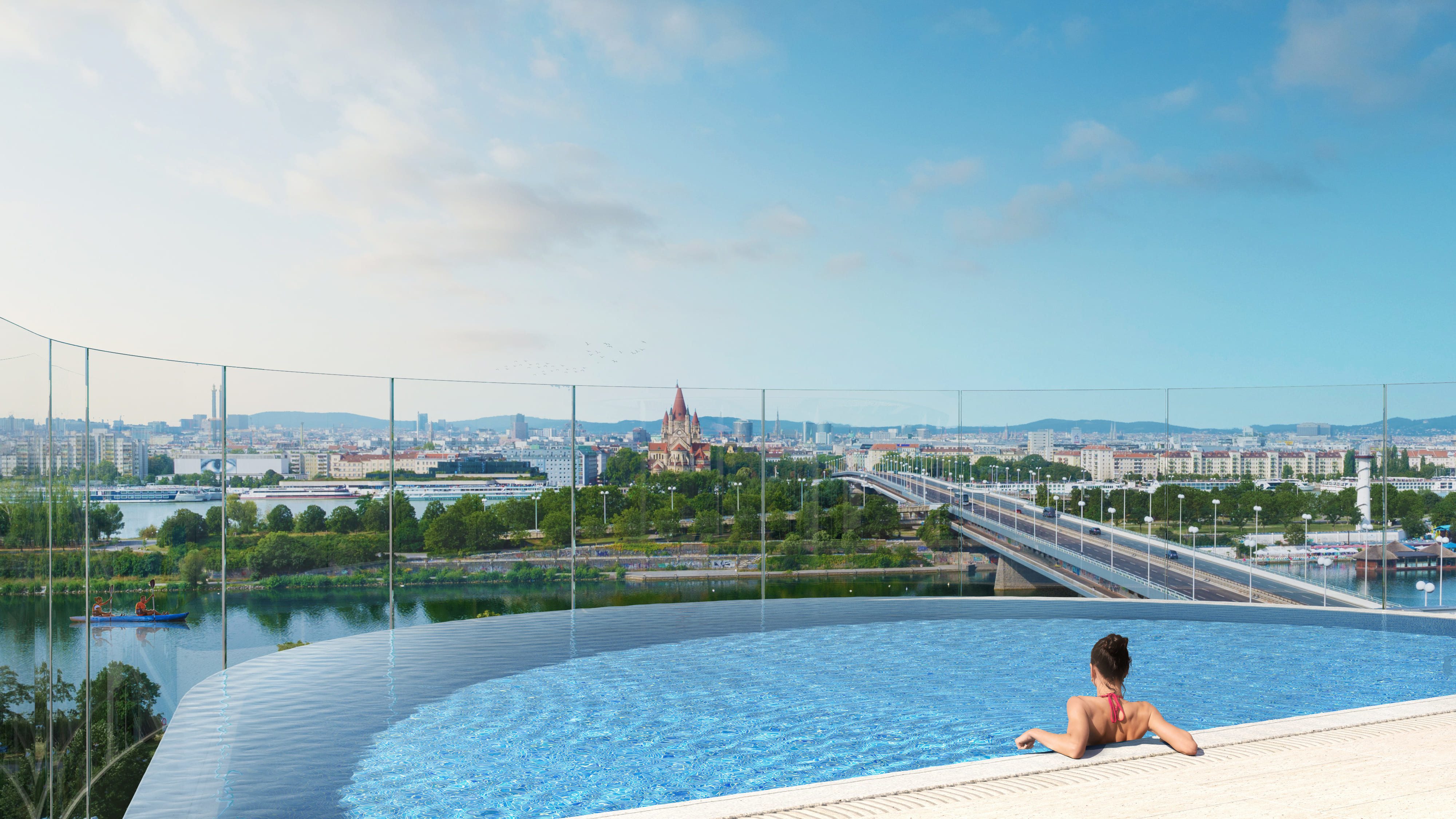 Pool mit Cityview