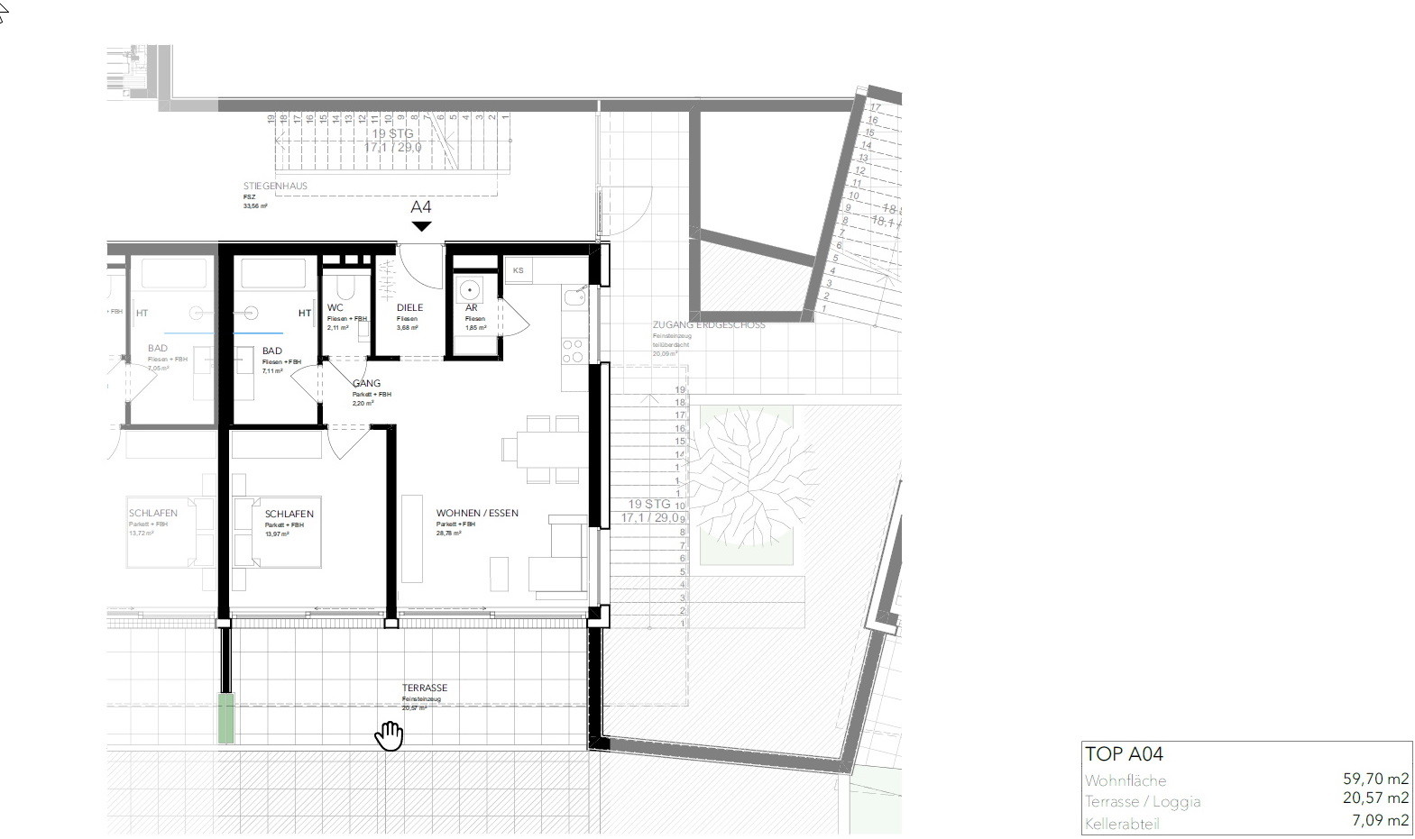 Plan mit Terrasse A 04