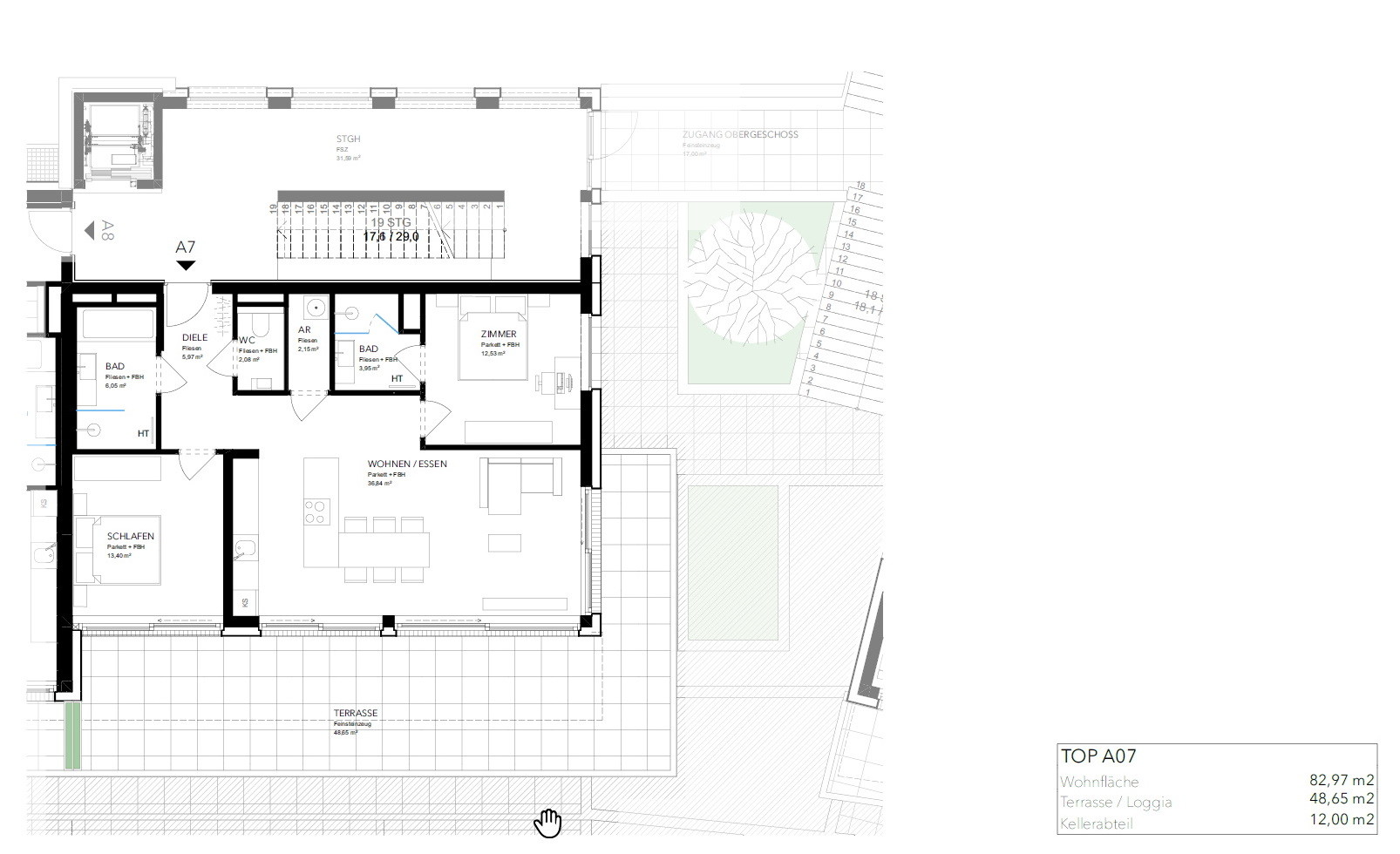 Plan mit Terrasse A 07