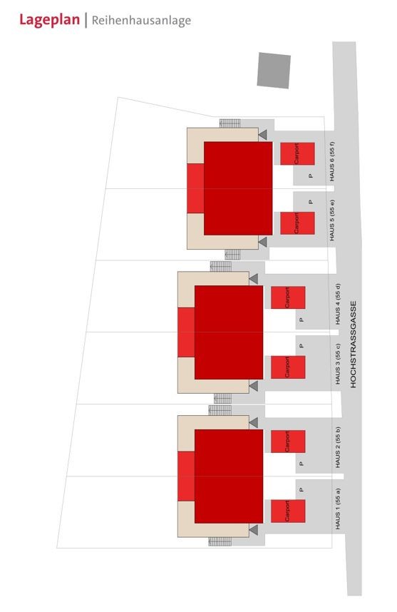 Lageplan der Reihenhausanlage