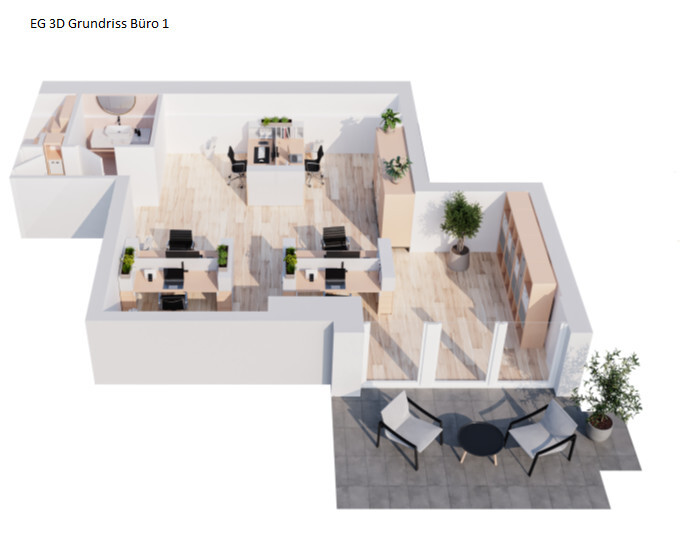EG Büro 1 3D Grundriss