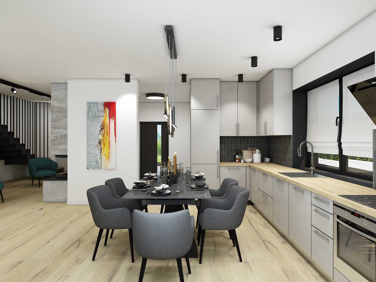 Essbereich mit Küche