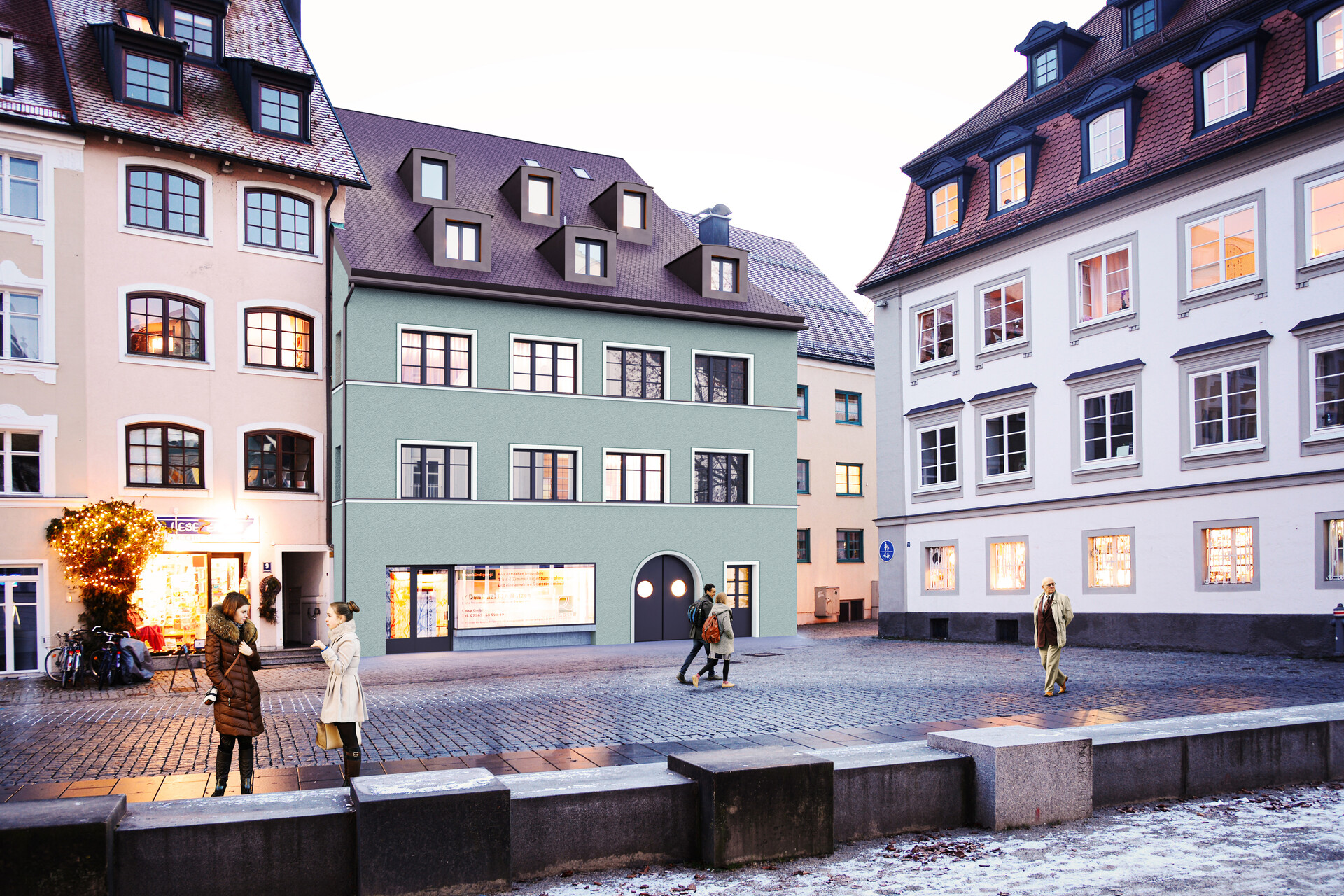 Blick vom Rathausplatz