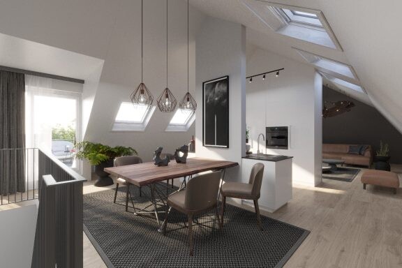 Essbereich mit offner Küche