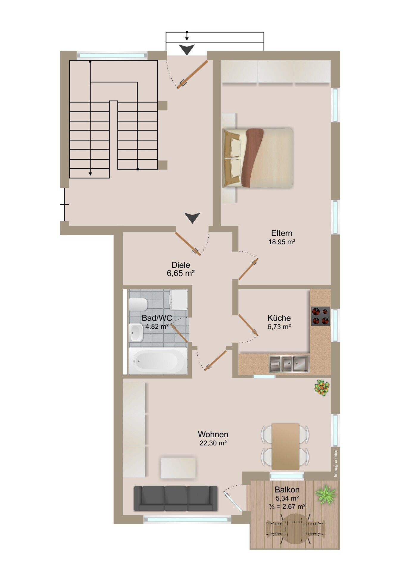 Vermietete Erdgeschosswohnung im 7-Villen-Garten