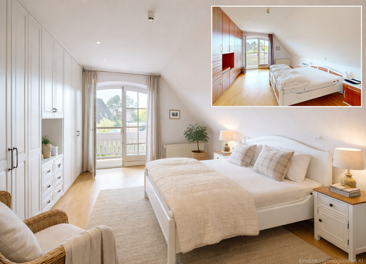 Einrichtungsidee Schlafzimmer 2 (KI)